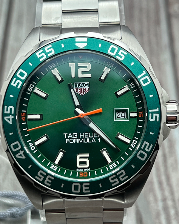 Buy Shop Tag Heuer Formula 1 Quartz Green Dial Silver Steel Strap Watch for Men - WAZ1017.BA0842 USA Online