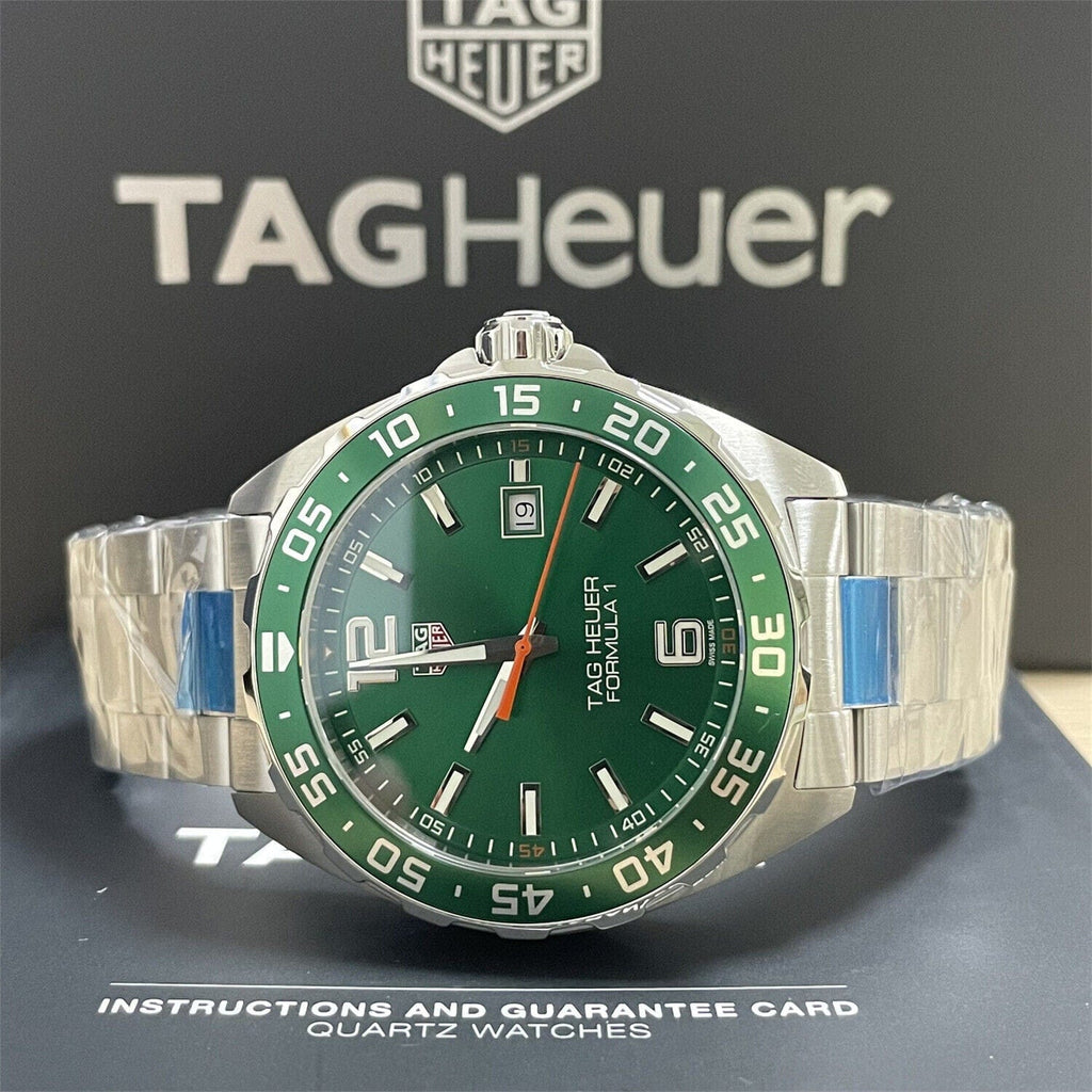 Buy Shop Tag Heuer Formula 1 Quartz Green Dial Silver Steel Strap Watch for Men - WAZ1017.BA0842 USA Online