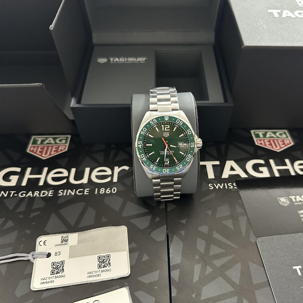 Buy Shop Tag Heuer Formula 1 Quartz Green Dial Silver Steel Strap Watch for Men - WAZ1017.BA0842 USA Online