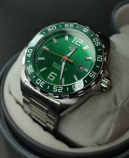 Buy Shop Tag Heuer Formula 1 Quartz Green Dial Silver Steel Strap Watch for Men - WAZ1017.BA0842 USA Online