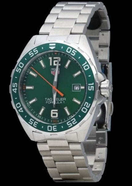 Buy Shop Tag Heuer Formula 1 Quartz Green Dial Silver Steel Strap Watch for Men - WAZ1017.BA0842 USA Online
