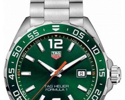 Buy Shop Tag Heuer Formula 1 Quartz Green Dial Silver Steel Strap Watch for Men - WAZ1017.BA0842 USA Online