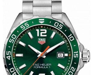 Buy Shop Tag Heuer Formula 1 Quartz Green Dial Silver Steel Strap Watch for Men - WAZ1017.BA0842 USA Online