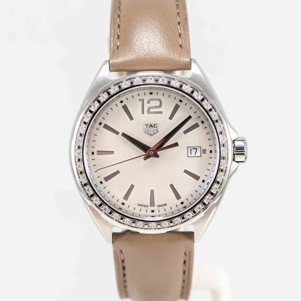 Buy Shop Tag Heuer Formula 1 Quartz Mother of Pearl Dial Brown Leather Strap Watch for Women - WBJ131A.FC8255 USA Online