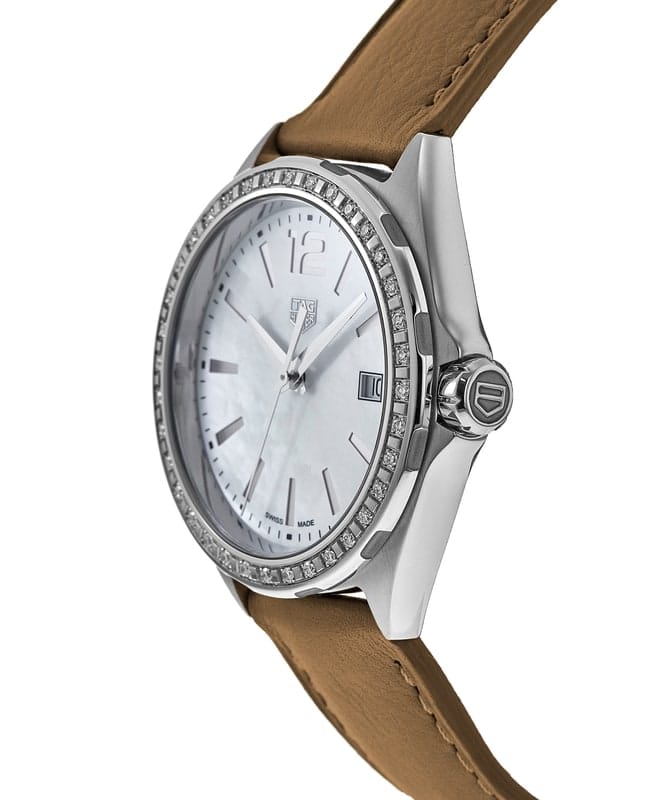 Buy Shop Tag Heuer Formula 1 Quartz Mother of Pearl Dial Brown Leather Strap Watch for Women - WBJ131A.FC8255 USA Online