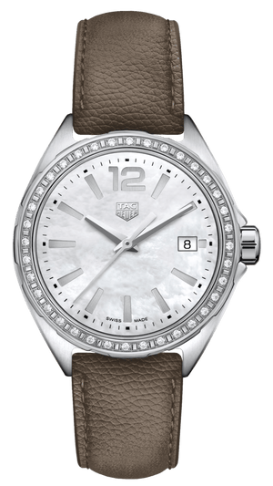 Buy Shop Tag Heuer Formula 1 Quartz Mother of Pearl Dial Brown Leather Strap Watch for Women - WBJ131A.FC8255 USA Online