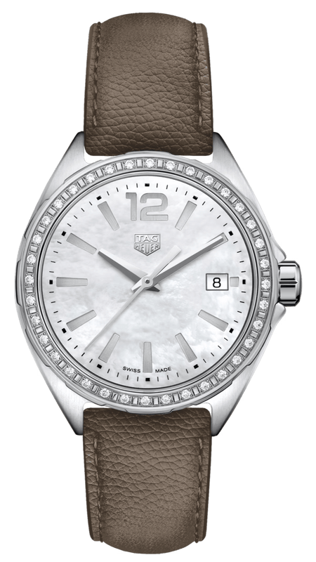 Buy Shop Tag Heuer Formula 1 Quartz Mother of Pearl Dial Brown Leather Strap Watch for Women - WBJ131A.FC8255 USA Online