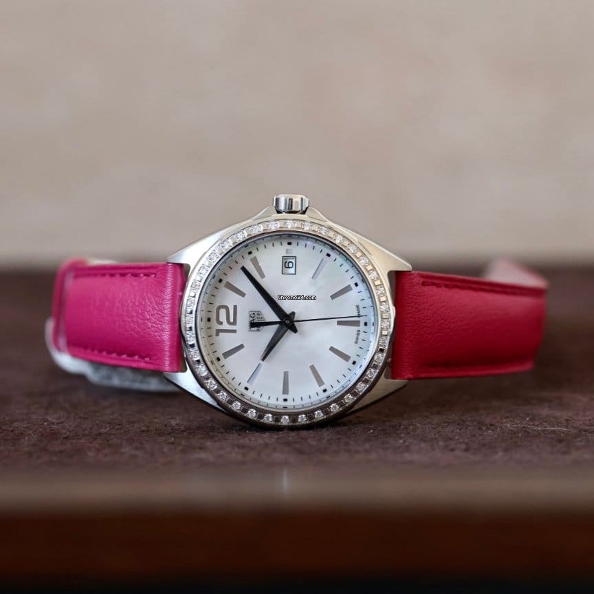 Buy Shop Tag Heuer Formula 1 Quartz Mother of Pearl Dial Pink Leather Strap Watch for Women - WBJ131A.FC8252 USA Online