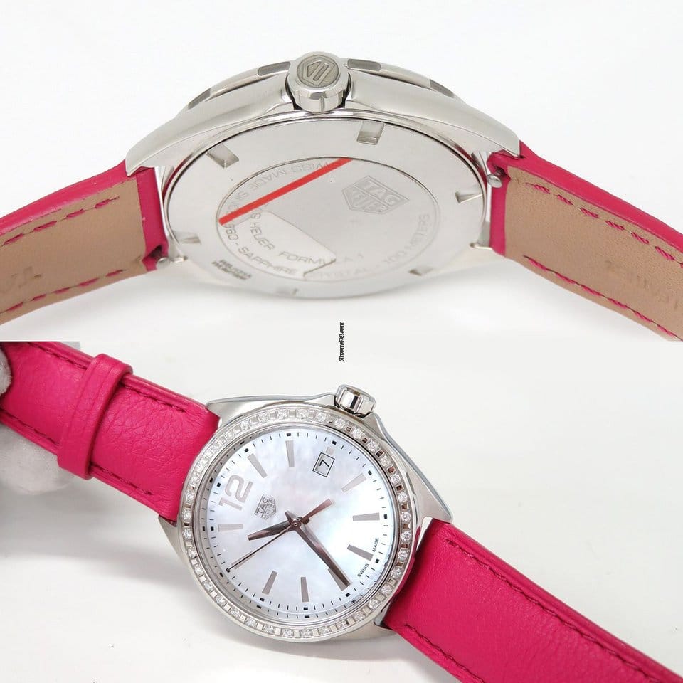 Buy Shop Tag Heuer Formula 1 Quartz Mother of Pearl Dial Pink Leather Strap Watch for Women - WBJ131A.FC8252 USA Online