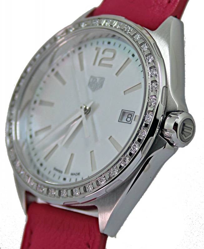 Buy Shop Tag Heuer Formula 1 Quartz Mother of Pearl Dial Pink Leather Strap Watch for Women - WBJ131A.FC8252 USA Online