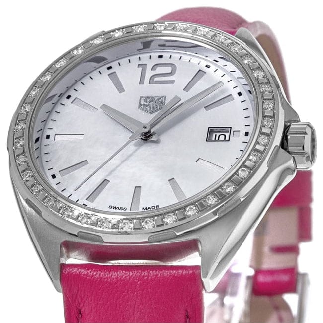 Buy Shop Tag Heuer Formula 1 Quartz Mother of Pearl Dial Pink Leather Strap Watch for Women - WBJ131A.FC8252 USA Online