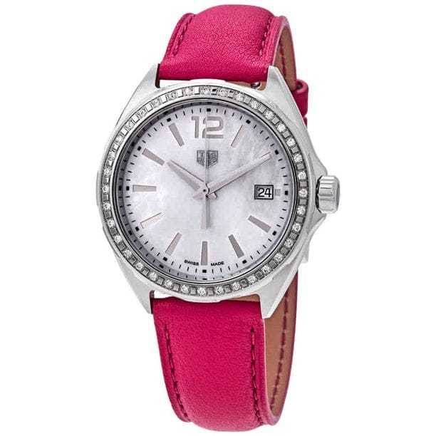 Buy Shop Tag Heuer Formula 1 Quartz Mother of Pearl Dial Pink Leather Strap Watch for Women - WBJ131A.FC8252 USA Online