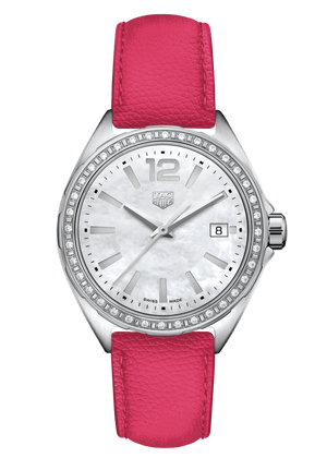 Buy Shop Tag Heuer Formula 1 Quartz Mother of Pearl Dial Pink Leather Strap Watch for Women - WBJ131A.FC8252 USA Online