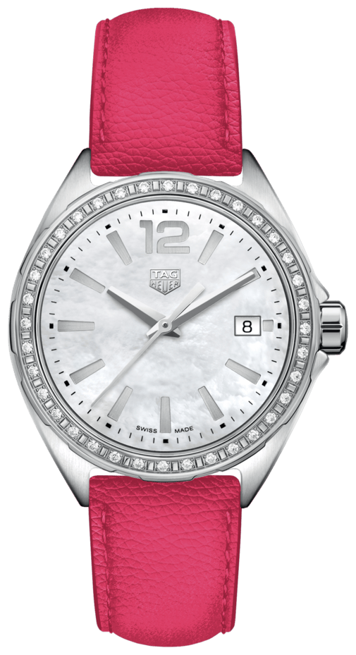 Buy Shop Tag Heuer Formula 1 Quartz Mother of Pearl Dial Pink Leather Strap Watch for Women - WBJ131A.FC8252 USA Online