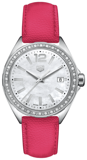 Buy Shop Tag Heuer Formula 1 Quartz Mother of Pearl Dial Pink Leather Strap Watch for Women - WBJ131A.FC8252 USA Online