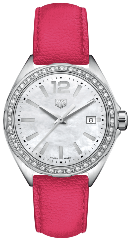 Buy Shop Tag Heuer Formula 1 Quartz Mother of Pearl Dial Pink Leather Strap Watch for Women - WBJ131A.FC8252 USA Online