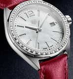 Buy Shop Tag Heuer Formula 1 Quartz Mother of Pearl Dial Red Leather Strap Watch for Women - WBJ131A.FC8253 USA Online