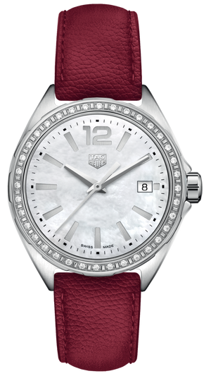 Buy Shop Tag Heuer Formula 1 Quartz Mother of Pearl Dial Red Leather Strap Watch for Women - WBJ131A.FC8253 USA Online