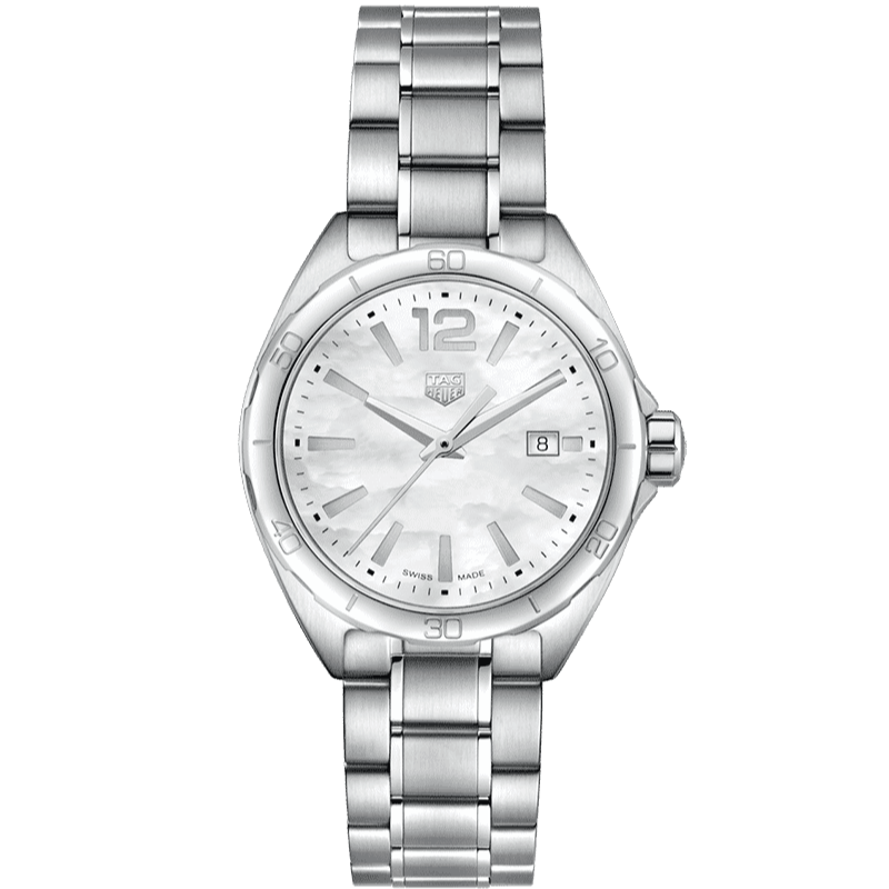 Buy Shop Tag Heuer Formula 1 Quartz Mother of Pearl White Dial Silver Steel Strap Watch for Women - WBJ1418.BA0664 USA Online