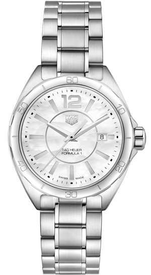 Buy Shop Tag Heuer Formula 1 Quartz Mother of Pearl White Dial Silver Steel Strap Watch for Women - WBJ1418.BA0664 USA Online