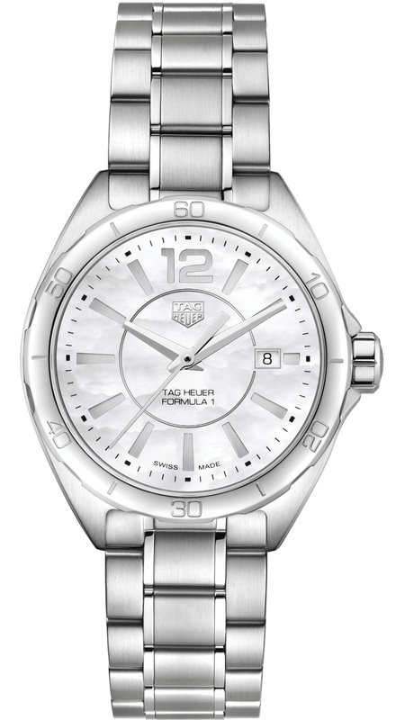 Buy Shop Tag Heuer Formula 1 Quartz Mother of Pearl White Dial Silver Steel Strap Watch for Women - WBJ1418.BA0664 USA Online