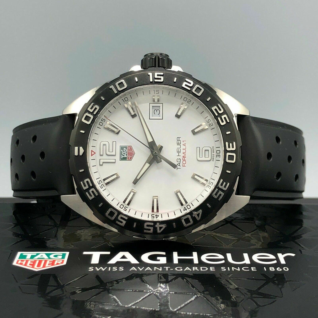Buy Shop Tag Heuer Formula 1 Quartz White Dial Black Rubber Strap Watch for Men - WAZ1111.FT8023 USA Online