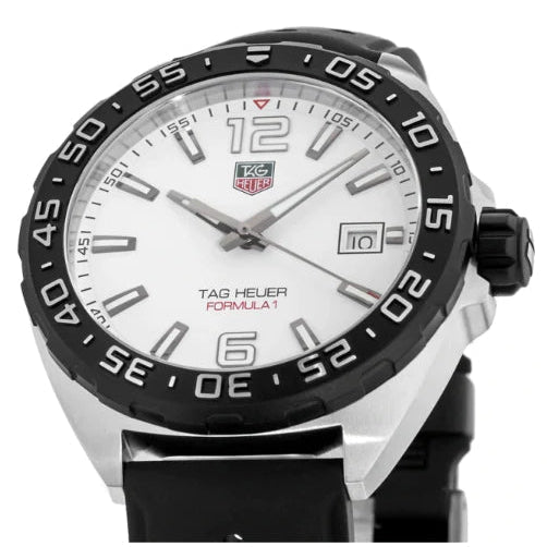 Buy Shop Tag Heuer Formula 1 Quartz White Dial Black Rubber Strap Watch for Men - WAZ1111.FT8023 USA Online