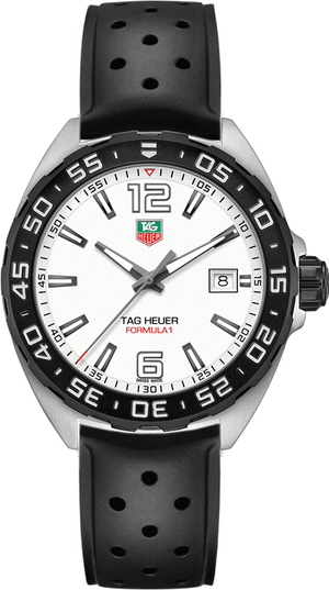 Buy Shop Tag Heuer Formula 1 Quartz White Dial Black Rubber Strap Watch for Men - WAZ1111.FT8023 USA Online