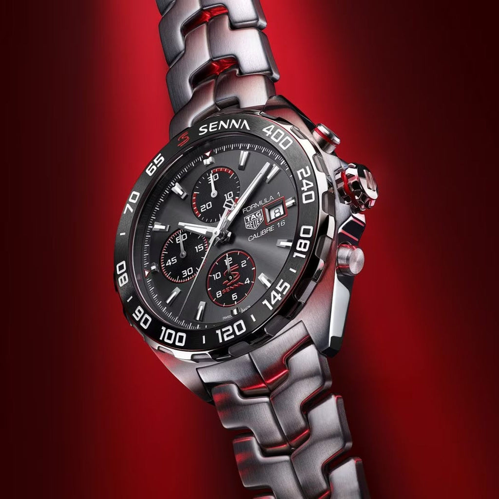 Buy Shop Tag Heuer Formula 1 Senna Limited Edition Black Dial Silver Steel Strap Watch for Men - WAZ1012.BA0883 USA Online