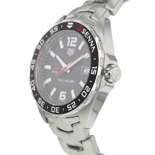Buy Shop Tag Heuer Formula 1 Senna Limited Edition Black Dial Silver Steel Strap Watch for Men - WAZ1012.BA0883 USA Online