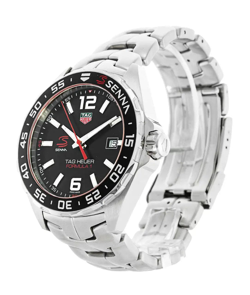Buy Shop Tag Heuer Formula 1 Senna Limited Edition Black Dial Silver Steel Strap Watch for Men - WAZ1012.BA0883 USA Online