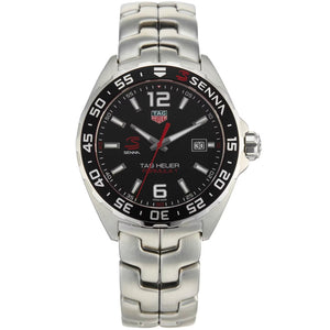 Buy Shop Tag Heuer Formula 1 Senna Limited Edition Black Dial Silver Steel Strap Watch for Men - WAZ1012.BA0883 USA Online