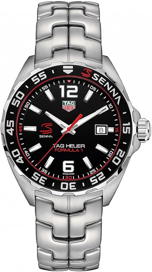 Buy Shop Tag Heuer Formula 1 Senna Limited Edition Black Dial Silver Steel Strap Watch for Men - WAZ1012.BA0883 USA Online