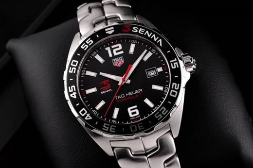 Tag Heuer Formula 1 Senna Limited Edition Black Dial Silver Steel Strap Watch for Men - WAZ1012.BA0883