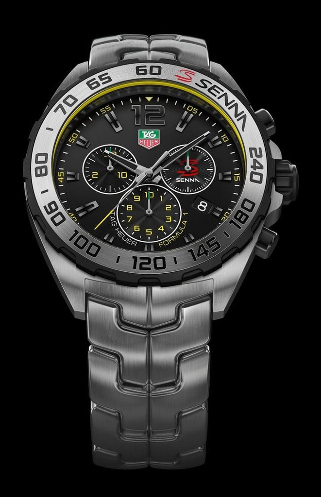 Buy Shop Tag Heuer Formula 1 Senna Limited Edition Chronograph Black Dial Silver Steel Strap Watch for Men - CAZ1013.BA0883 USA Online