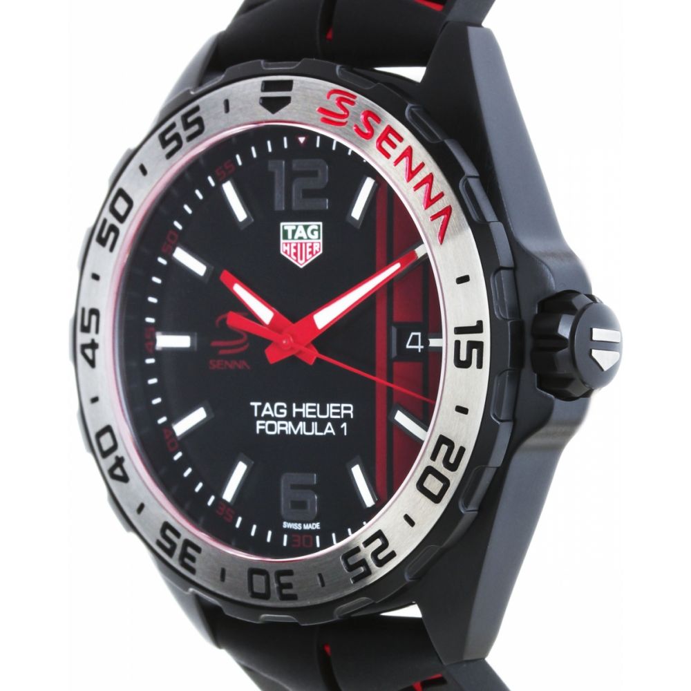 Buy Shop Tag Heuer Formula 1 Senna Special Edition Black Dial Two Tone Rubber Strap Watch for Men - WAZ1014.FT8027 USA Online
