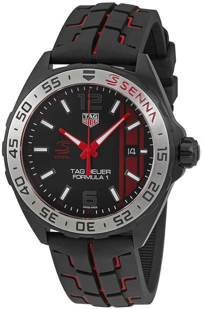 Buy Shop Tag Heuer Formula 1 Senna Special Edition Black Dial Two Tone Rubber Strap Watch for Men - WAZ1014.FT8027 USA Online