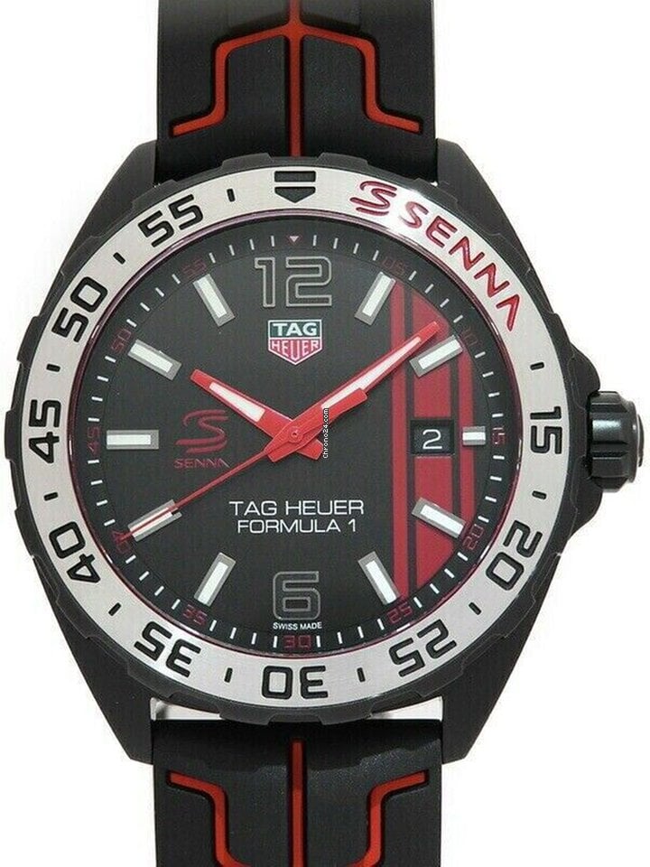 Buy Shop Tag Heuer Formula 1 Senna Special Edition Black Dial Two Tone Rubber Strap Watch for Men - WAZ1014.FT8027 USA Online