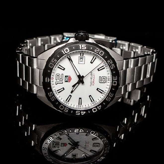 Buy Shop Tag Heuer Formula 1 White Dial Silver Steel Strap Watch for Men - WAZ1111.BA0875 USA Online