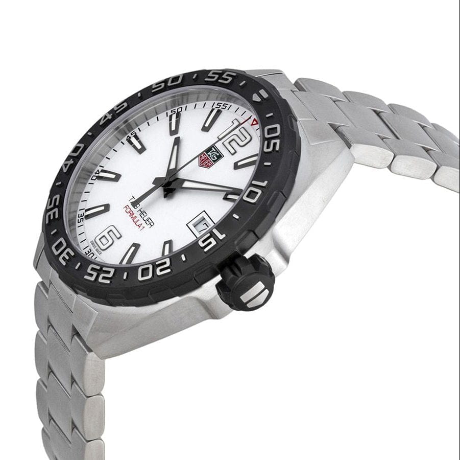Buy Shop Tag Heuer Formula 1 White Dial Silver Steel Strap Watch for Men - WAZ1111.BA0875 USA Online