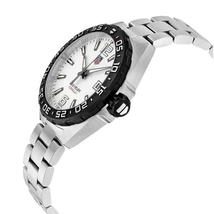 Buy Shop Tag Heuer Formula 1 White Dial Silver Steel Strap Watch for Men - WAZ1111.BA0875 USA Online