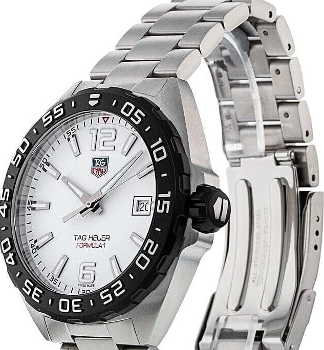 Buy Shop Tag Heuer Formula 1 White Dial Silver Steel Strap Watch for Men - WAZ1111.BA0875 USA Online