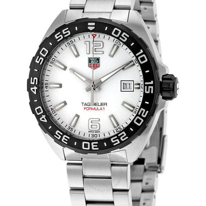 Buy Shop Tag Heuer Formula 1 White Dial Silver Steel Strap Watch for Men - WAZ1111.BA0875 USA Online