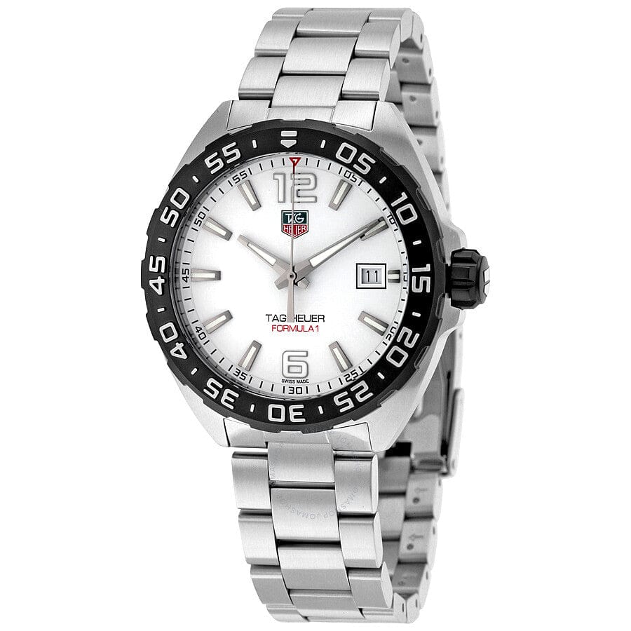 Buy Shop Tag Heuer Formula 1 White Dial Silver Steel Strap Watch for Men - WAZ1111.BA0875 USA Online