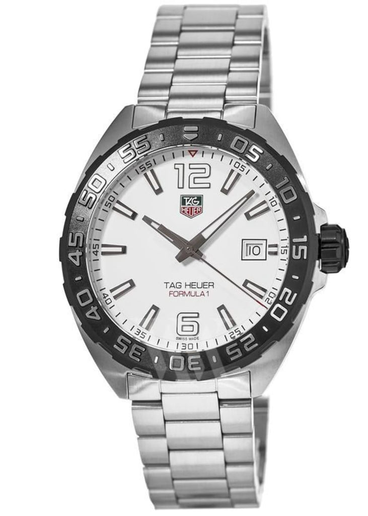 Buy Shop Tag Heuer Formula 1 White Dial Silver Steel Strap Watch for Men - WAZ1111.BA0875 USA Online