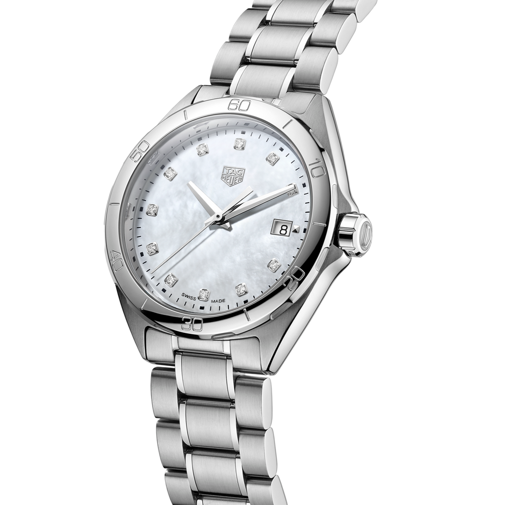 Buy Shop Tag Heuer Formula 1 White Mother of Pearl Dial Silver Steel Strap Watch for Women - WBJ1319.BA0666 USA Online