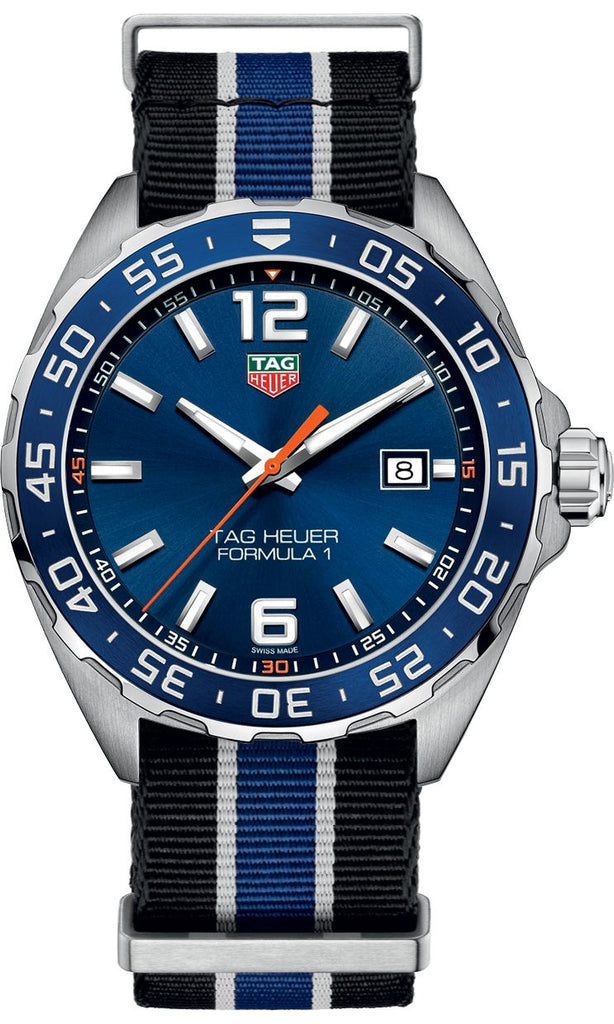 Buy Shop Tag Heuer Formula 1 Quartz Blue Dial Two Tone NATO Strap Watch for Men - WAZ1010.FC8197 USA Online