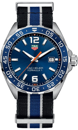 Buy Shop Tag Heuer Formula 1 Quartz Blue Dial Two Tone NATO Strap Watch for Men - WAZ1010.FC8197 USA Online