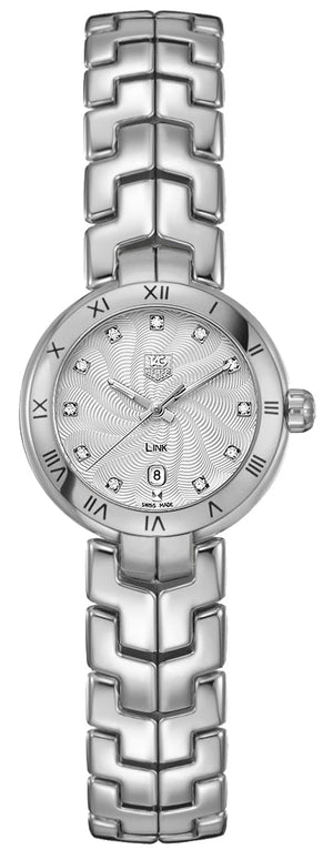 Buy Shop Tag Heuer Link Diamonds Mother of Pearl Dial Silver Steel Strap Watch for Women - WAT1411.BA0954 USA Online