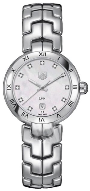 Buy Shop Tag Heuer Link Diamonds Mother of Pearl Dial Silver Steel Strap Watch for Women - WAT1417.BA0954 USA Online